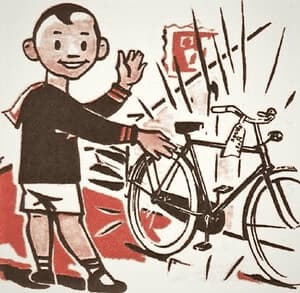 Piet Pelle op zijn Gazelle