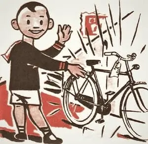 Piet Pelle op zijn Gazelle